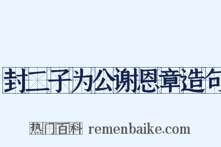 封二子为公谢恩章造句是什么意思的图片